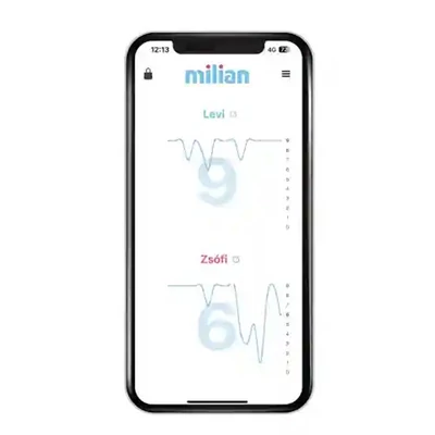 Milian Lite Bluetooth légzésfigyelő Milian App kijelző