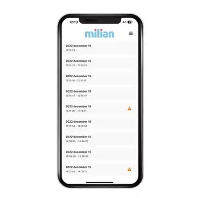 Milian Lite Bluetooth légzésfigyelő Milian App kijelző