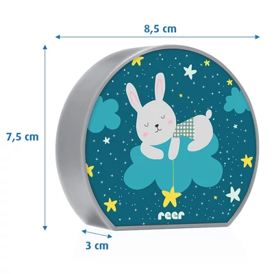 Reer MyBabyLight éjjeli fény nyuszis motívummal – gyerekszobai LED lámpa
