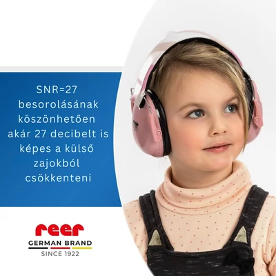 Zajszűrős fülvédő gyerekeknek utazáshoz, koncerthez rózsaszín