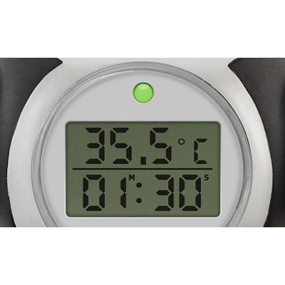 Digitális LCD kijelző hőmérsékletjelzéssel és LED-ekkel